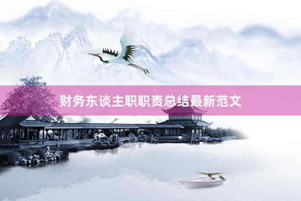 财务东谈主职职责总结最新范文